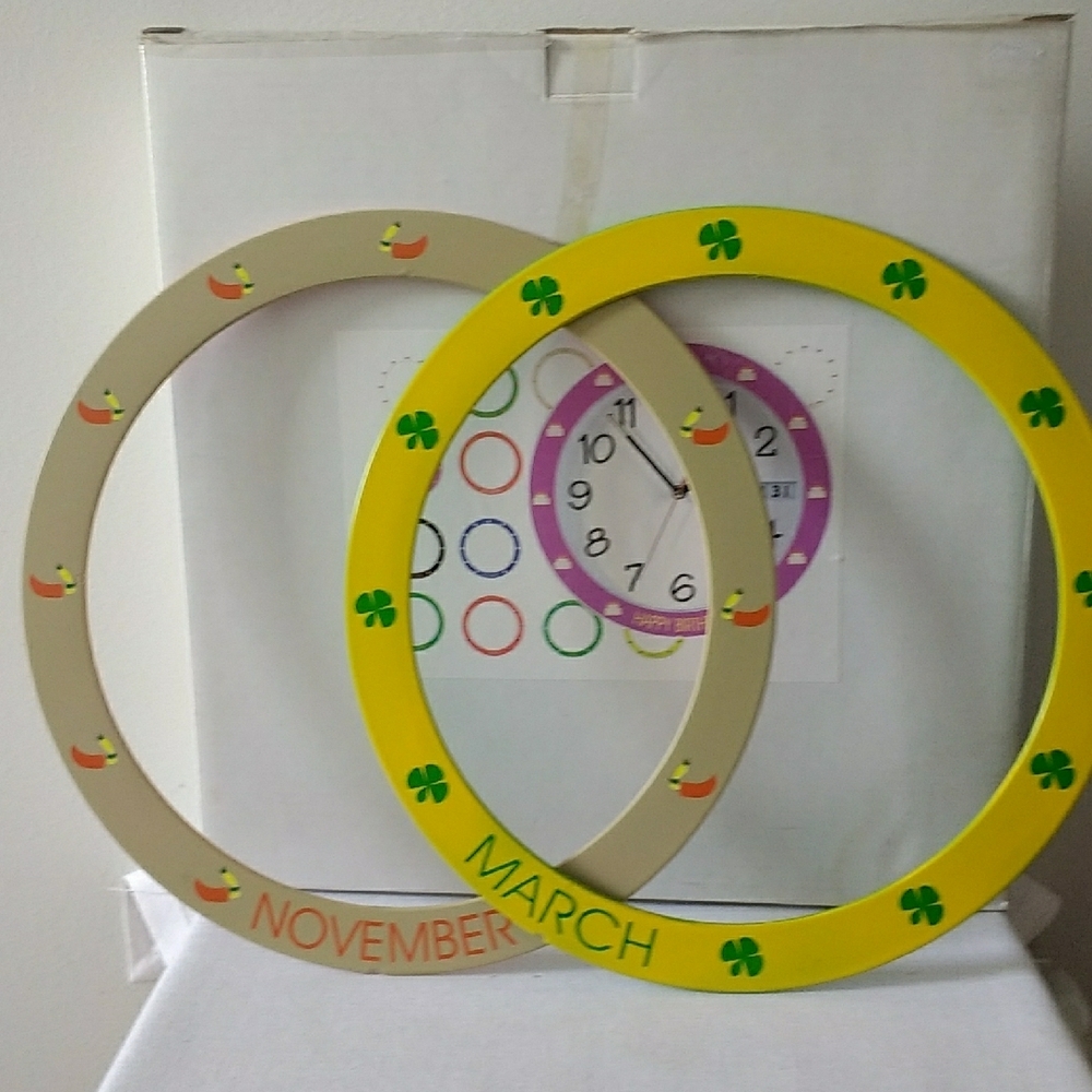 All Occasion Wall Clock With 8 Interchangeable Rings - Picture 4 of 10